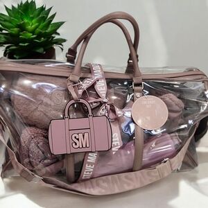 💜🔹️Steve Madden 🔹️ Lilac- Mauve 7 PC Travel  clear Gift Set "the cozy set"